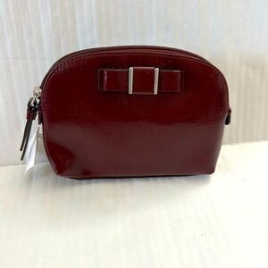 Coach Darcy Patent Leather Bow Small Cosmetic Case